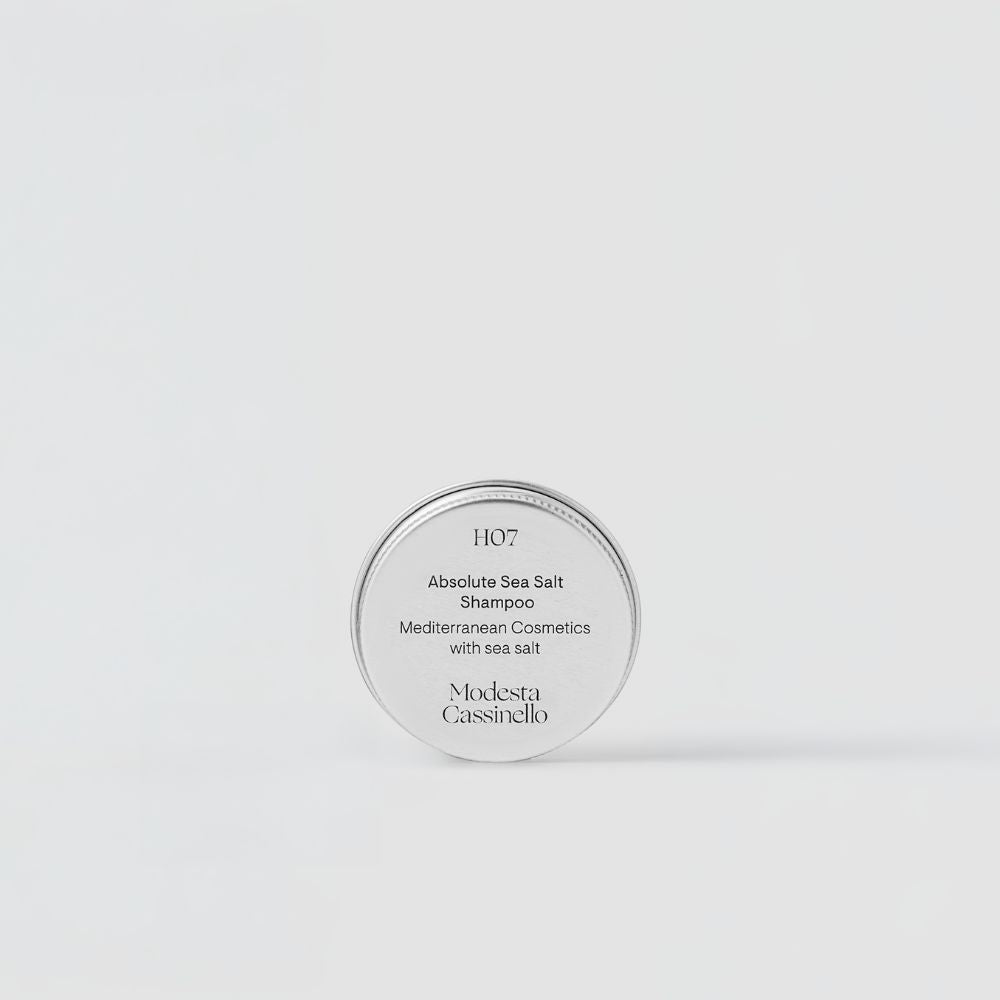 H07 champú con sal marina 20 g — limpieza profunda y volumen, formato viaje de Modesta Cassinello.