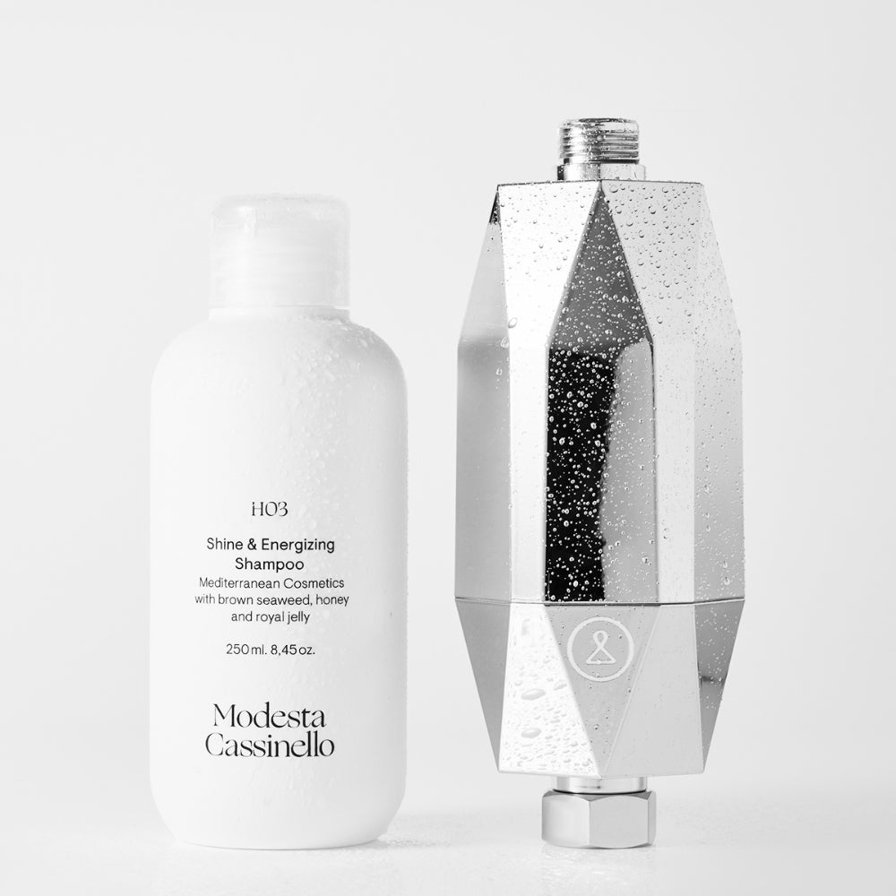 H03 Shine and Vitality Shampoo & ShowerPro Diamond Shower Filter