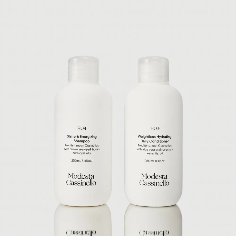 Pack H03 champu brillo y vitalidad 250 ml y H04 acondicionador 20 ml