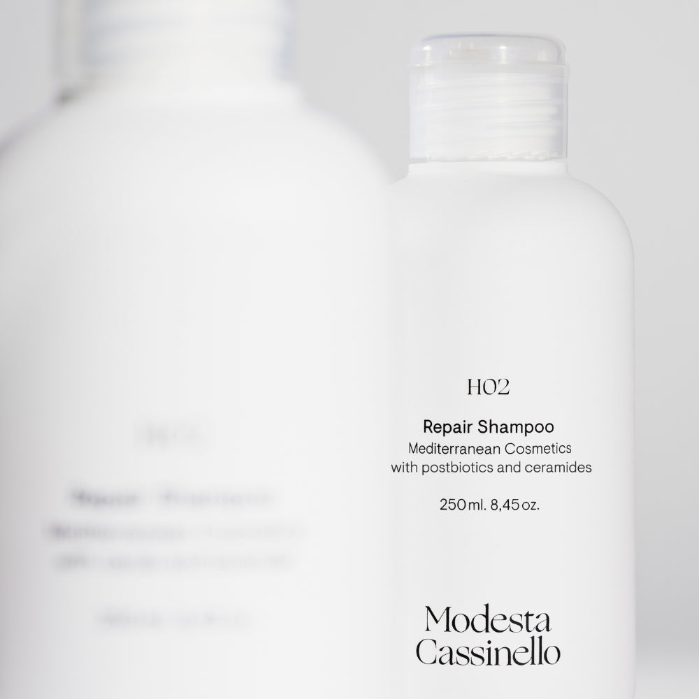 Champú reparador con postbióticos y ceramidas