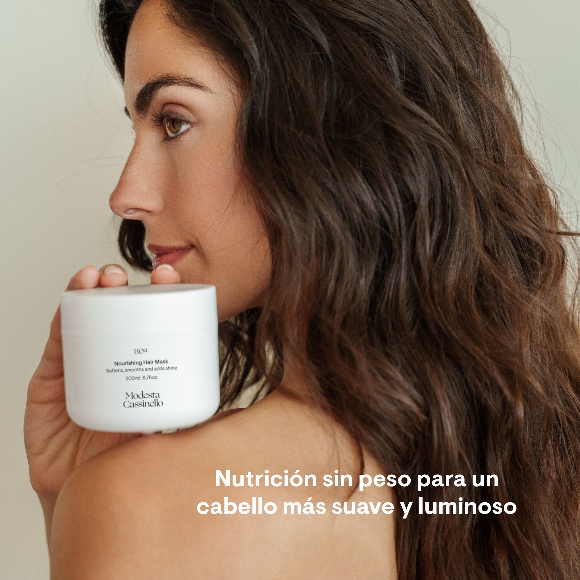 Mascarilla capilar nutritiva H09 de Modesta Cassinello, nutrición sin peso para un cabello más suave y luminoso
