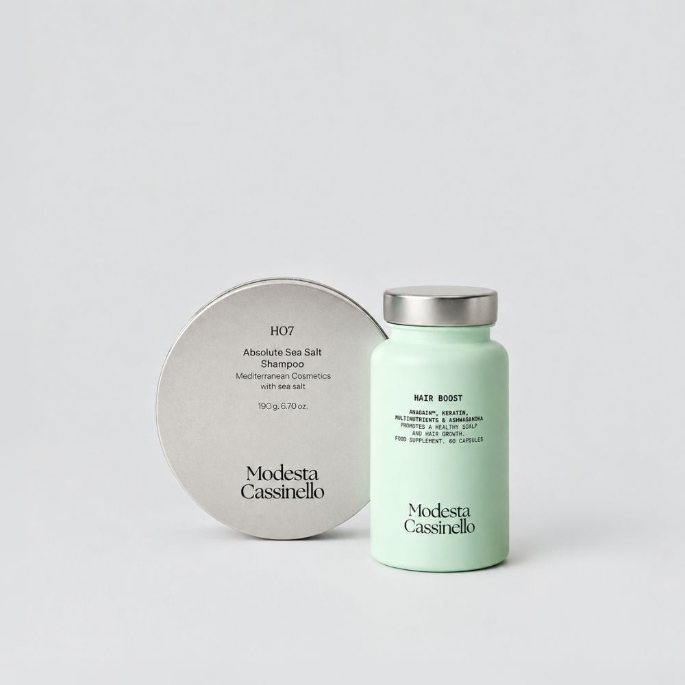Pack Hair Boost + H07: Hair Boost 60 cápsulas + Champú con sal marina 190 g