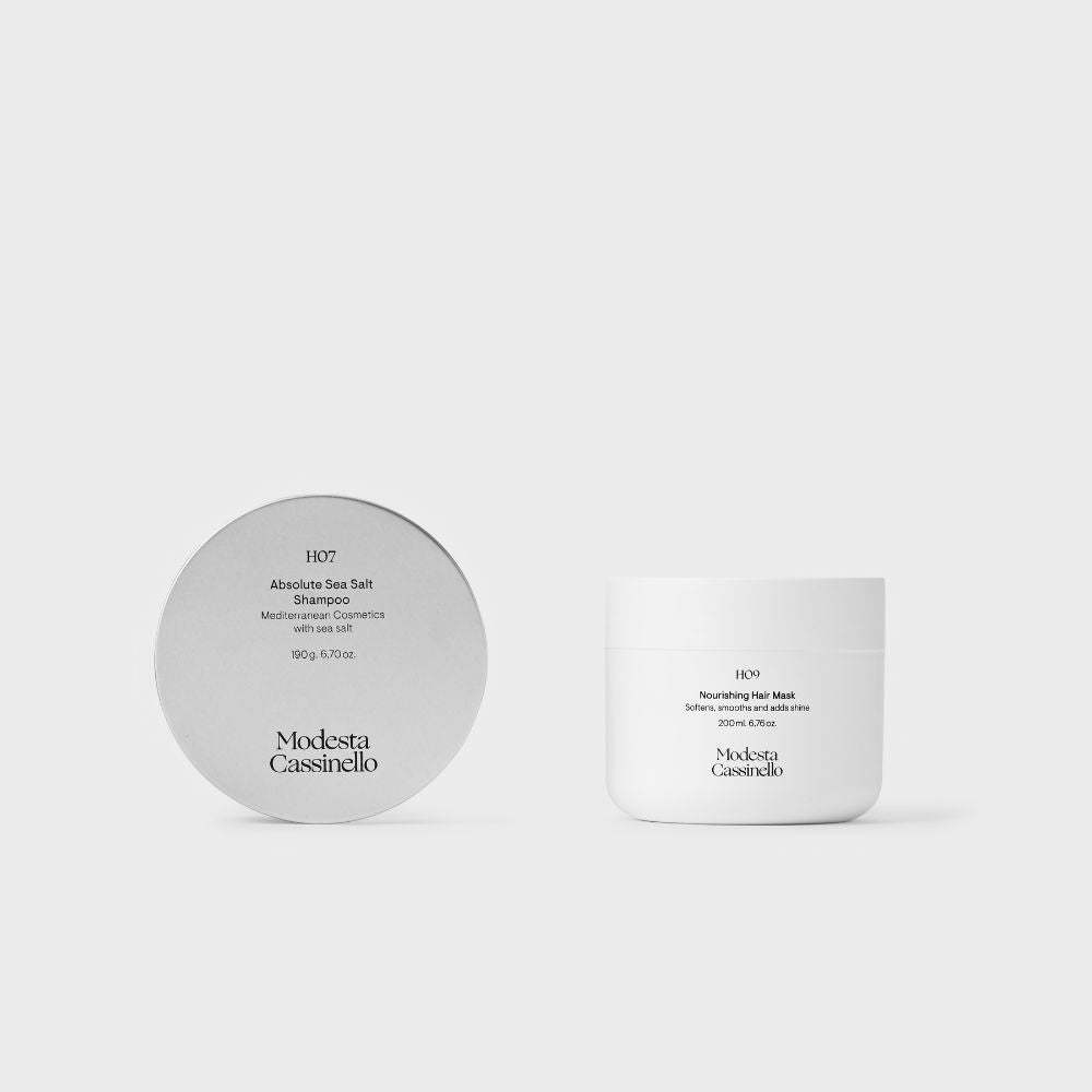 Pack H07 champú con sal marina y H09 mascarilla capilar nutritiva Modesta Cassinello